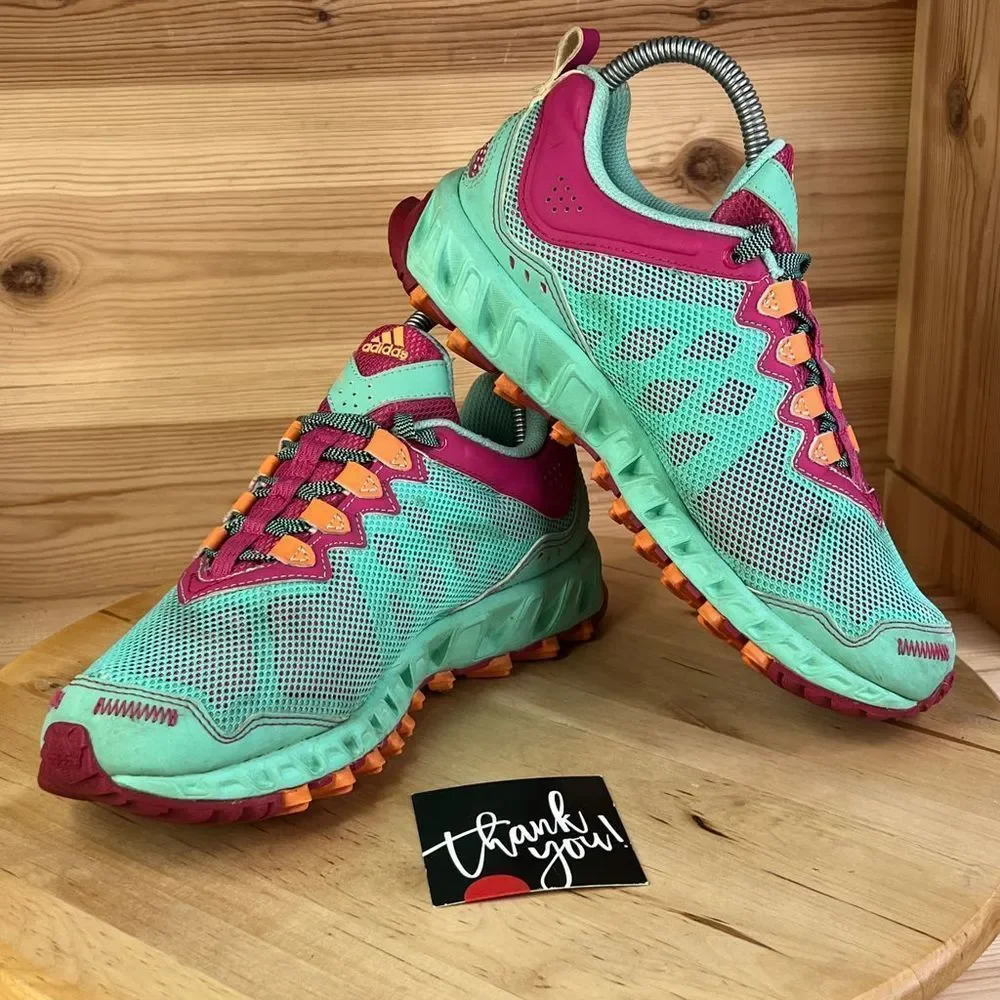 Adidas Teal & Pink Outdoor Hiking Trail Shoes Women’s Size 6.5